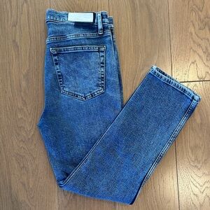 Re/Done Women's Straight Leg Jeans in Perfectly Faded Denim Blue